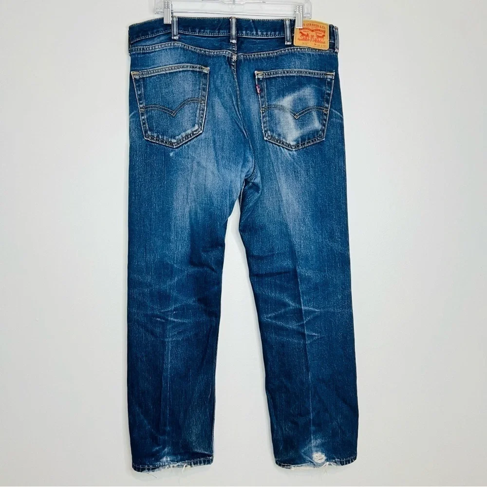 Levi’s Blue Dark Wash 505 Regular Fit Jeans 38W